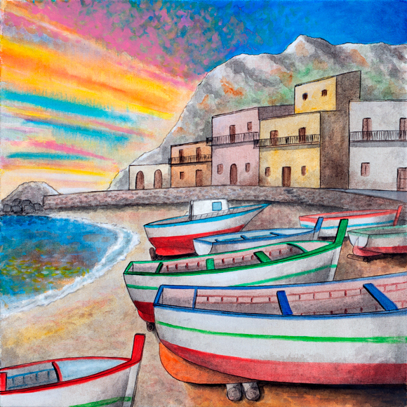 Barche al tramonto